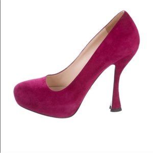 Magenta Prada round toe Suede Pumps 40 9.5